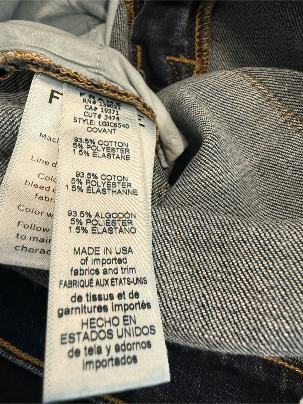 Frame Denim Dark Blue Le Garçon Crop Ankle Jeans Size 25 - Picture 12 of 13